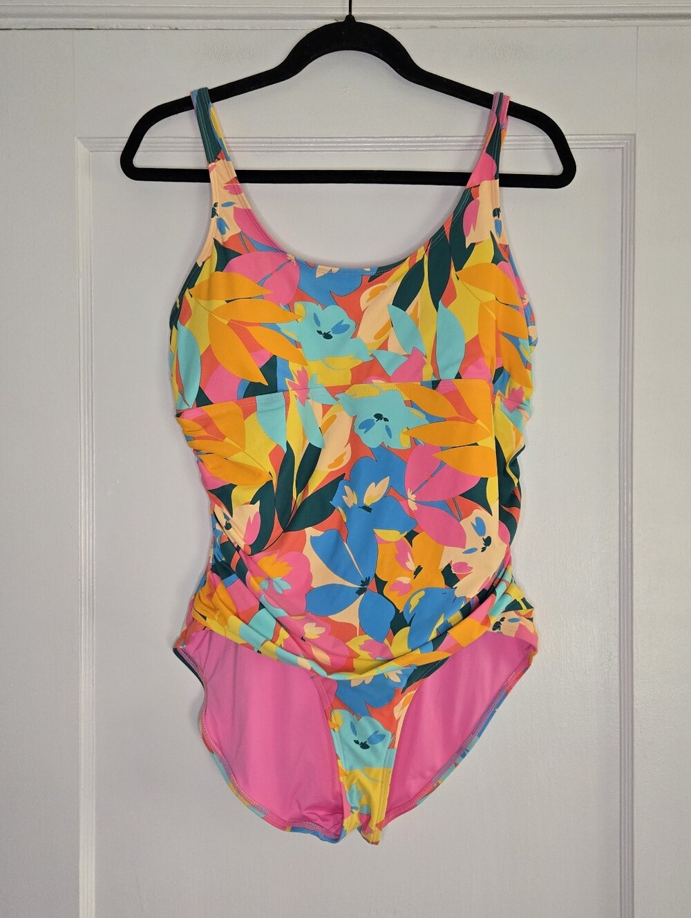 Anne Cole Pink, Yellow & Blue One Piece Swimsuit Womens 16